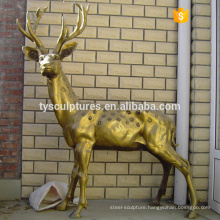 Chinese style brass deer statues for zoo decoration